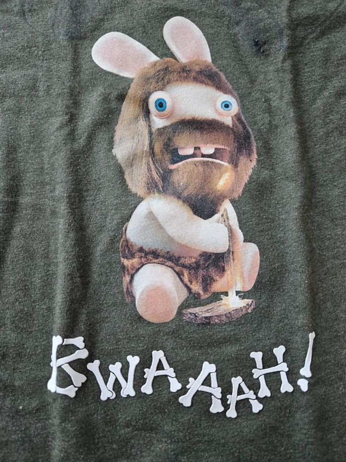 T.shirt manches longues kaki Lapins crétins 6 ans - photo numéro 2