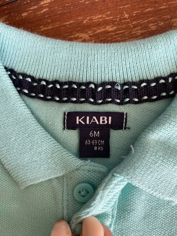 Polo manches courtes turquoise kiabi 6 mois - photo numéro 3