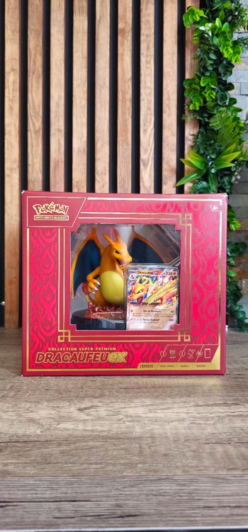 ⭐️coffret collection figurine super premium dracaufeu ex - pokemon 