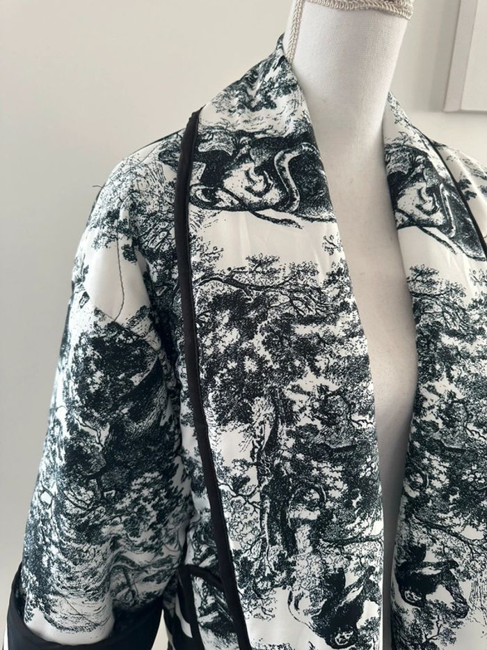 Veste matelassée oversize imprimés tapisserie noire et blanche T38 M - photo numéro 4