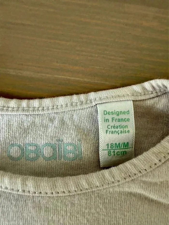 Tshirt beige bébé Obaibi 18M 81CM - photo numéro 3
