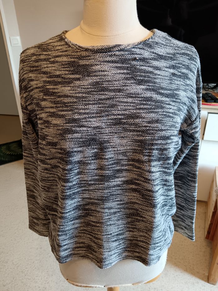Pull camaïeu gris blanc M - photo numéro 2