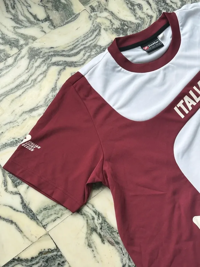 T-shirt vintage lotto blanc et bordeaux taille XXL - photo numéro 3