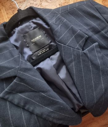 Blazer à rayures bleu marine