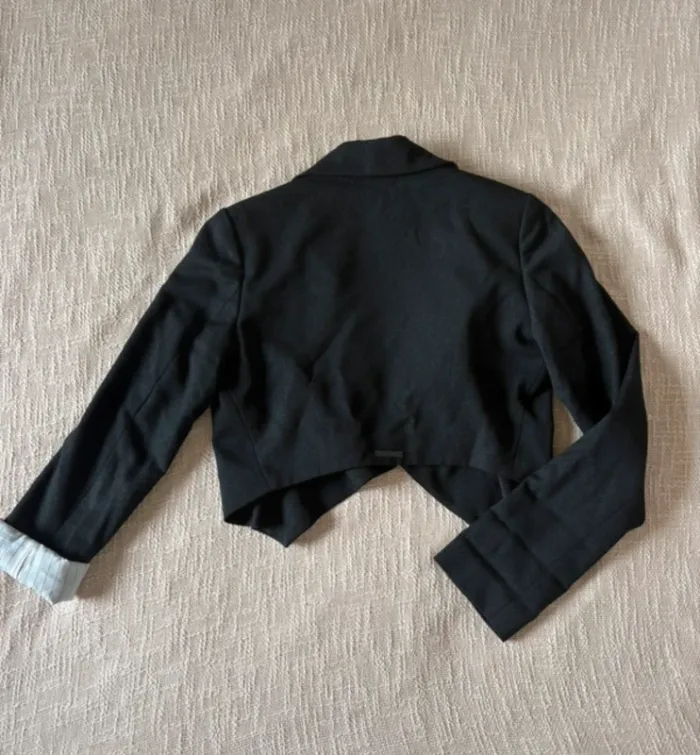 Ensemble Cop Copine blazer + pantalon court taille 36 (noir/gris) - photo numéro 3