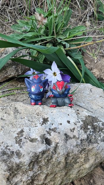 Super figurine Pokemon Nintendo finger puppet évolution zorua zoroark 