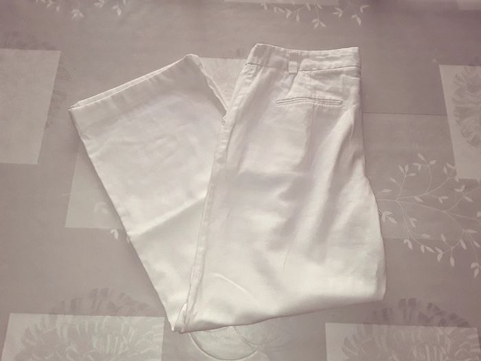 🔮 Pantalon Blanc NEUF en Lin Taille 42 🔮 - photo numéro 10