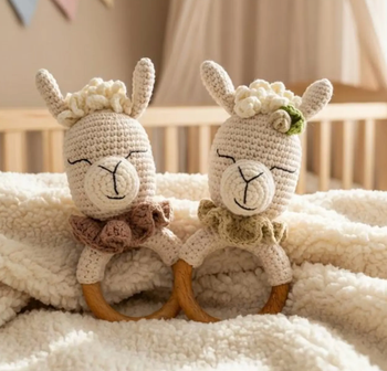 🦙🧶 Hochet lama au crochet 🤍✨