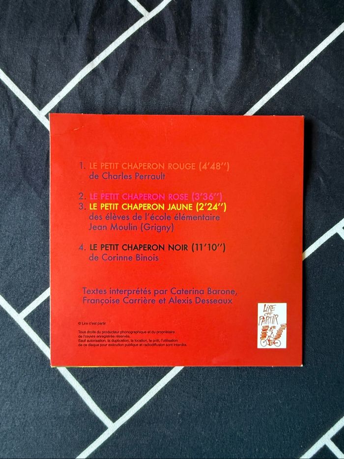 CD audio – Les petits chaperons (rouge, rose, jaune, noir) - photo numéro 2