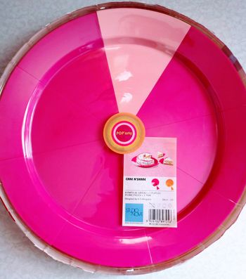 Lot Plateau D'anniversaire 8 parts de gâteau + 1 plateau de 38cm diamètre Neuf