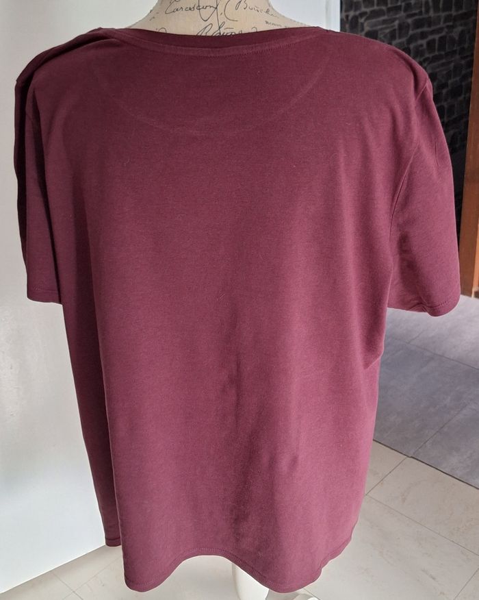 Tee-shirt violet imprimé rouge et étoile brillante pour Noël - photo numéro 3