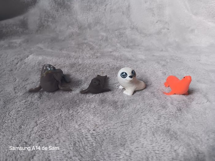 Lot de 4 figurines animaux phoques - photo numéro 2