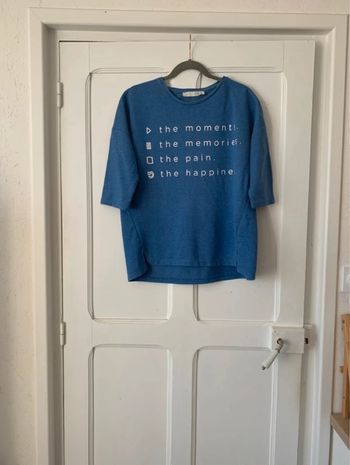 Sweat manches 3/4 bleu/blanc femme - Taille M Lefties