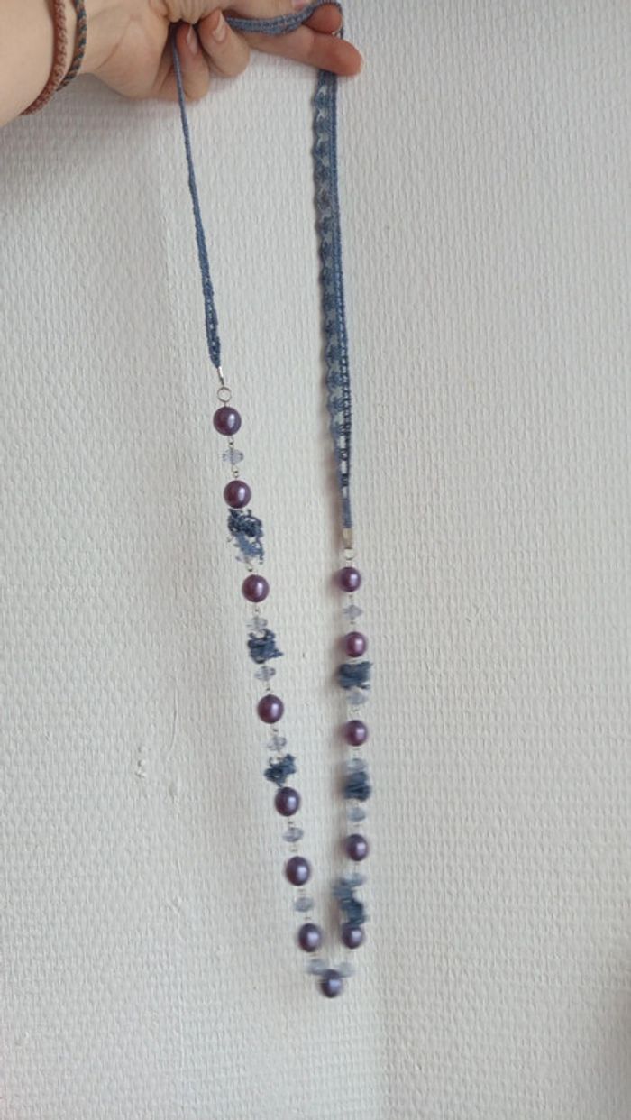 Long Collier bleu - photo numéro 2