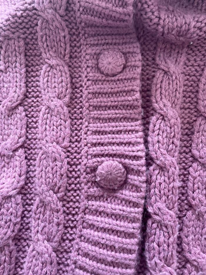 Poncho violet fille taille 8 mois TAO - photo numéro 3