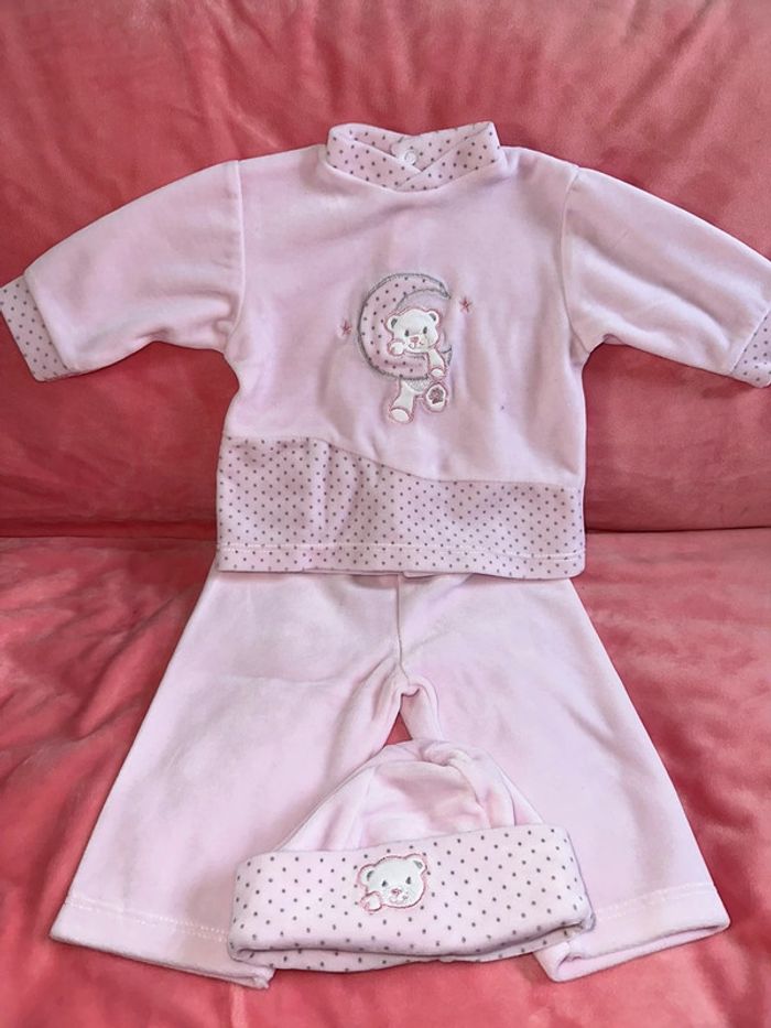 Pyjama velours 3 pièces