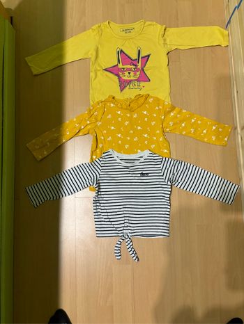 Lot de 3 t-shirts manches longues fille