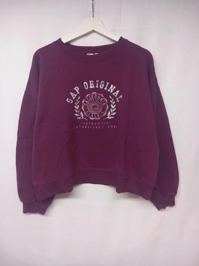 Pull/Sweat Vintage Bordeaux Gap - photo numéro 2