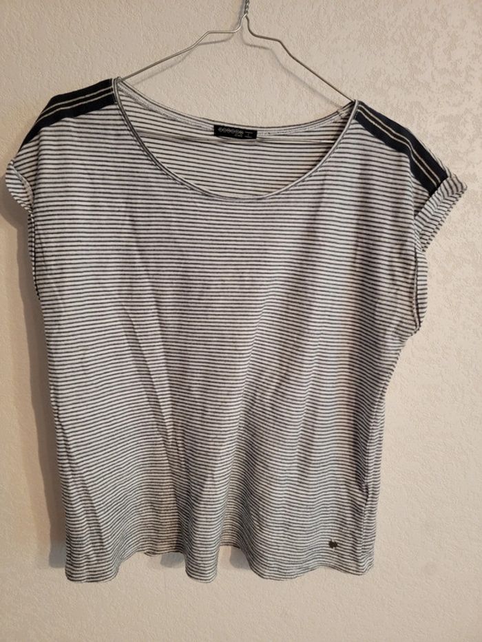 T-shirt sans manche pour l'été à rayures type marinière