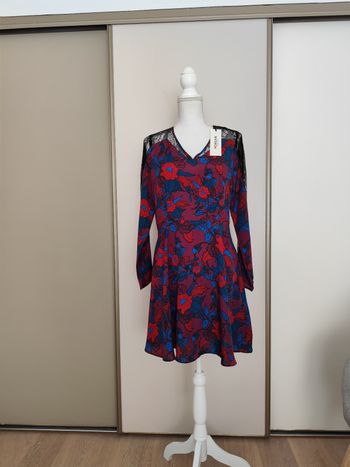 Robe Morgan taille 40 bordeaux motif floral automne hiver