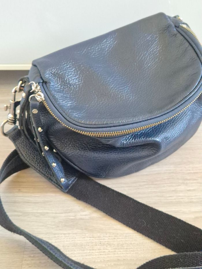 Sac a main cuir bleu Vera pelle neuf - photo numéro 2