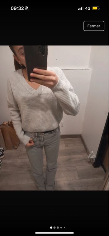 pull blanc col v femme