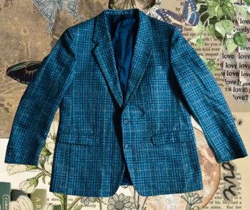 🔷Blazer vintage pure laine vierge Woolmark Check pattern blazer made in France 🇫🇷