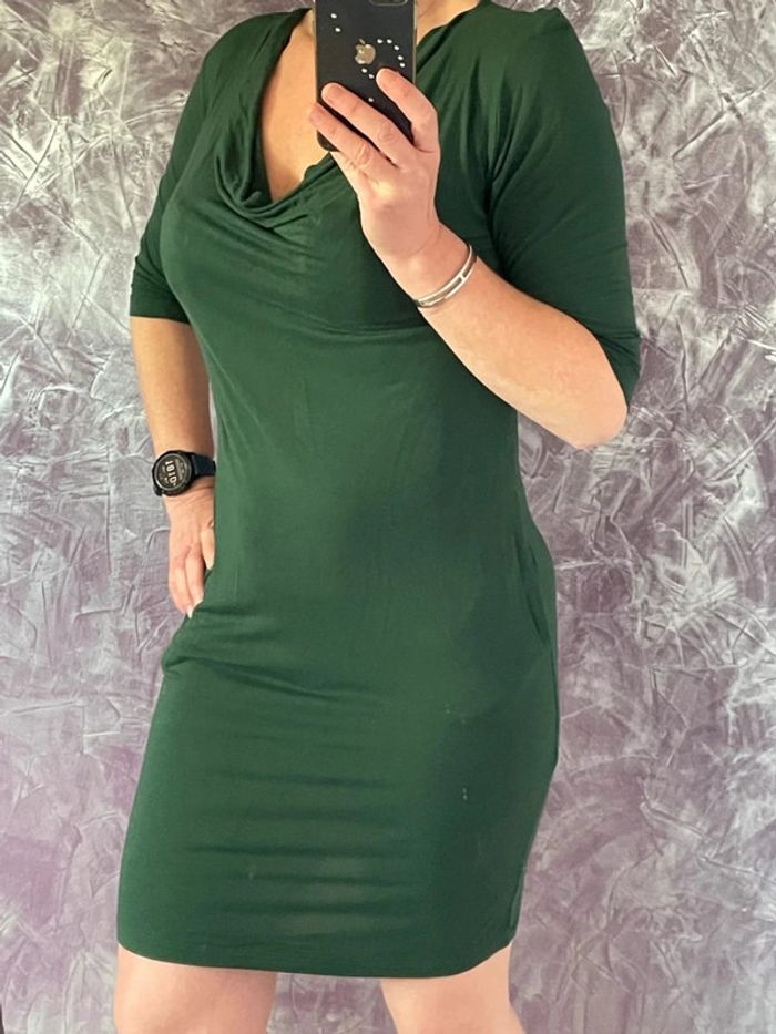 Magnifique robe verte fluide Stefanel - photo numéro 3