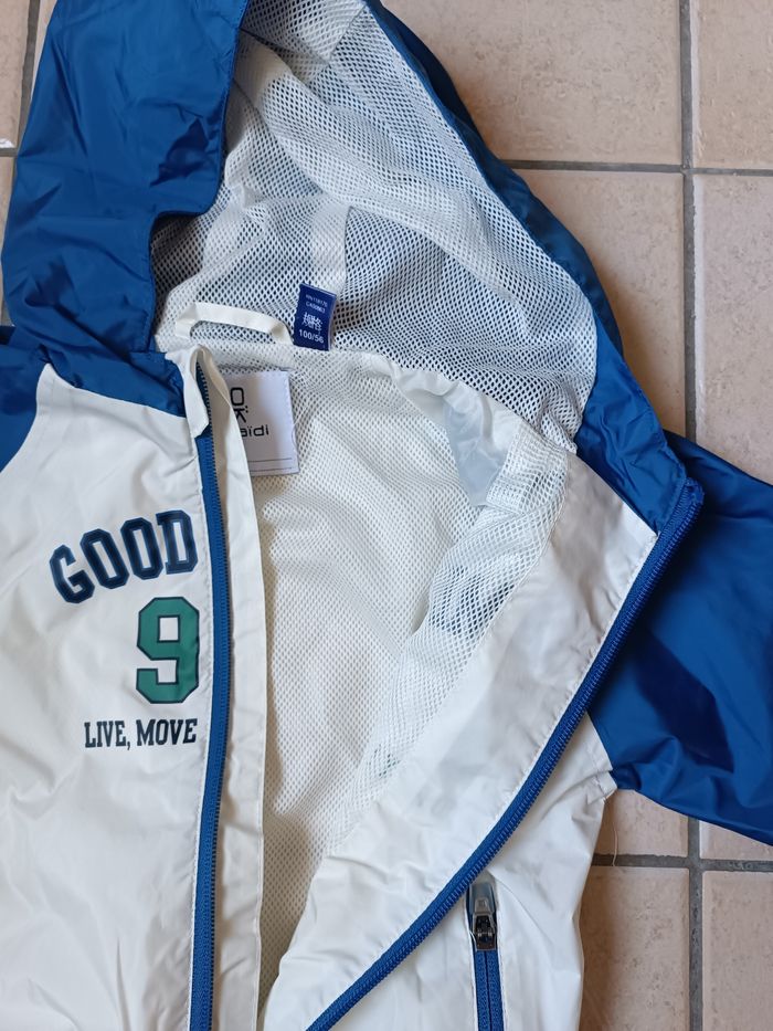 Blouson K-way bleu et blanc Okaïdi 4 ans - photo numéro 2