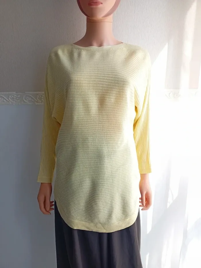 Pull côtelé jaune pâle Anna Karel M (38) - photo numéro 2