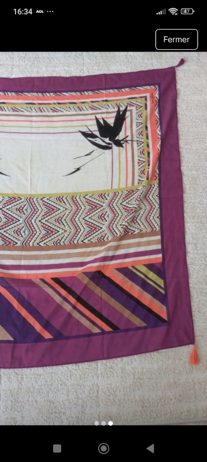 Étole violet oiseau - photo numéro 3