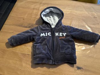 Veste chaude mickey bébé 6-9 mois