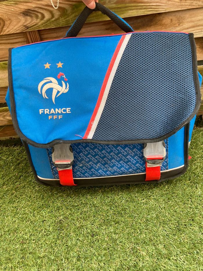Cartable foot FFF France 2 étoiles écolier primaire rouge bleu