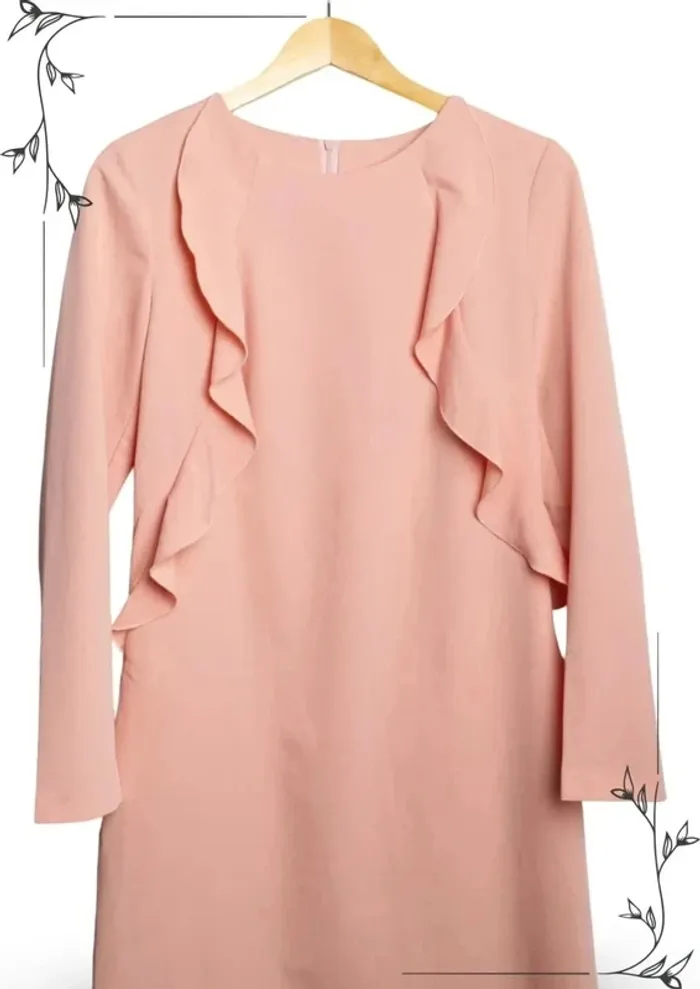 Robe rose à froufrous – Nife – Taille S - photo numéro 3