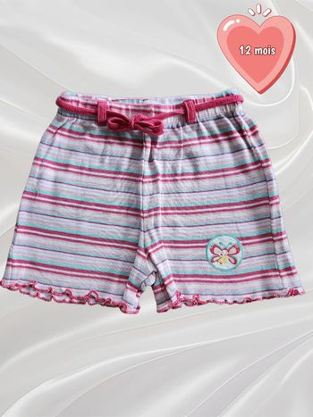 Short rose fille 12 mois