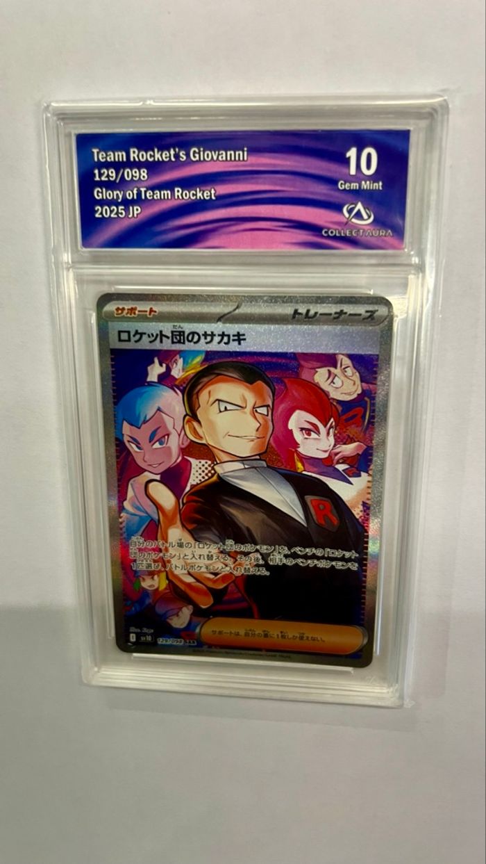 Carte Pokémon grader 10 , Giovanni de la team rocket