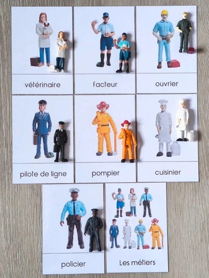 Cartes de nomenclature des métiers avec figurines - photo numéro 2