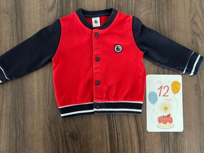 Jolie veste style bombers, marque petit bateau pour bébé taille 12 mois