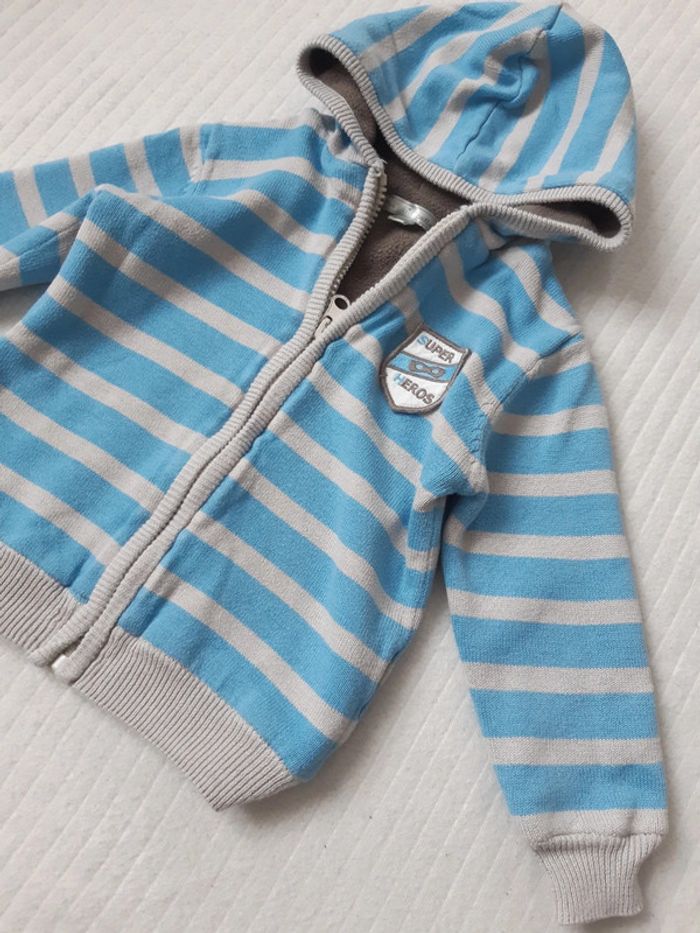 Gilet zippé à capuche Mes Petits Cailloux 18 mois - photo numéro 2