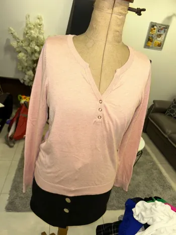 Pull femme rose clair