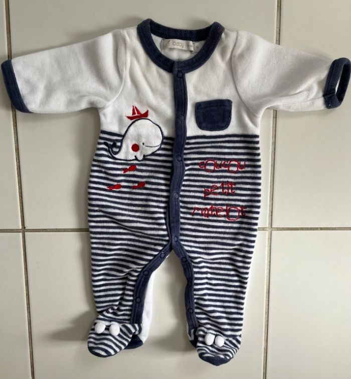 Pyjama en velours marinière