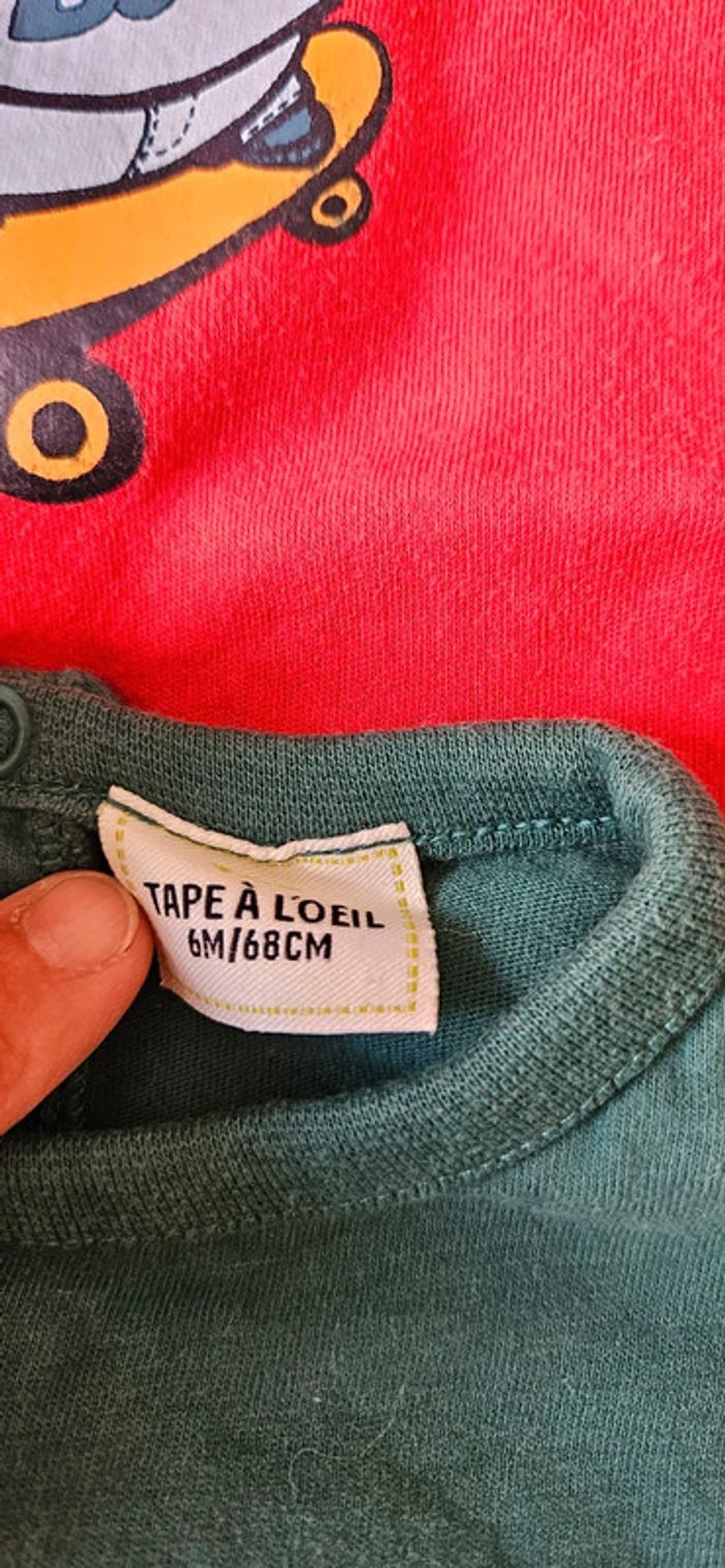 Lot de 2 sous pull et 1 jeans 6 mois fan de papa et skate garçon tape à l'œil - photo numéro 4