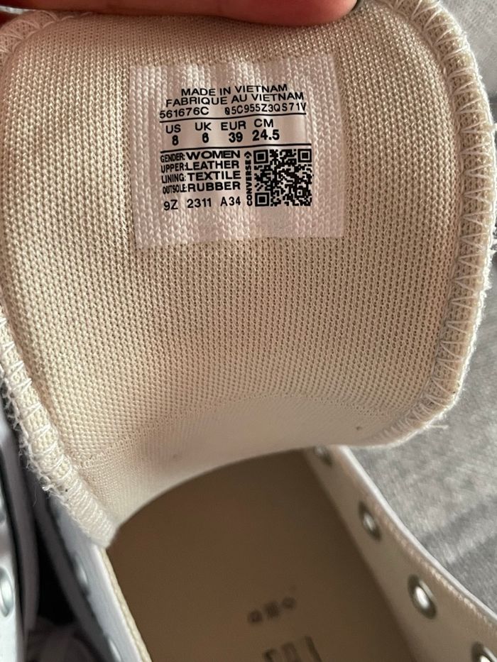 Converse plate-forme blanche cuir véritable 39 - photo numéro 6