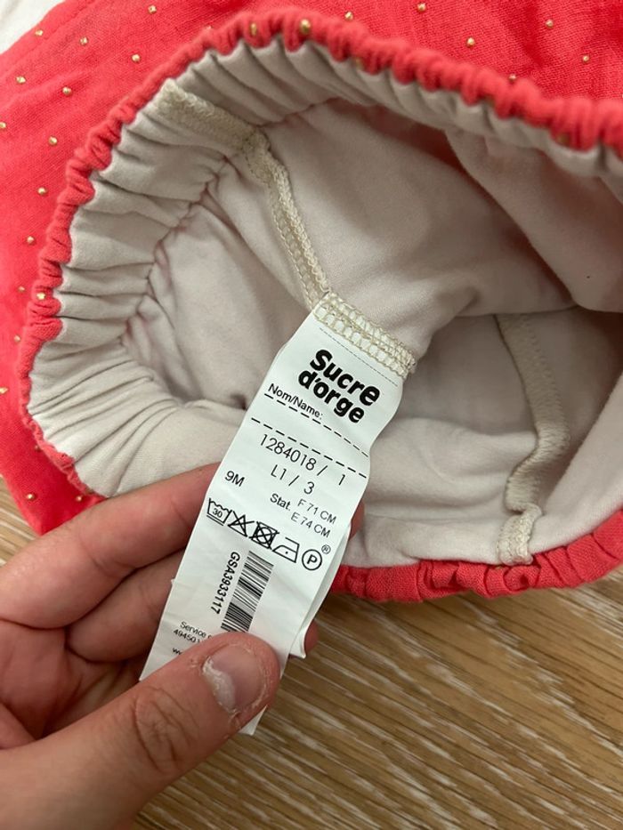Jupe avec legging rose et beige intégré - sucre d’orge 9 mois neuf - photo numéro 2