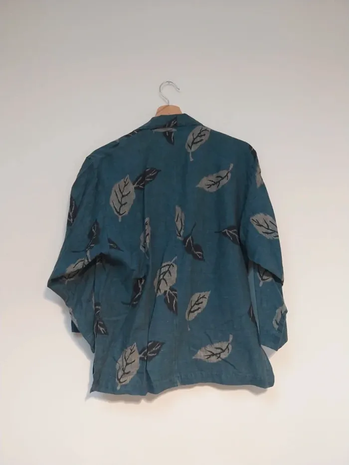 Veste kimono bleu à motifs Kenzo S - photo numéro 2