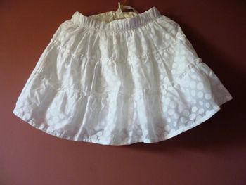 Jupe Fille 12 ans Bimbolina blanche à pois tulle neuve