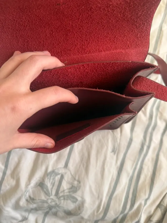 Sac bandoulière bordeaux - photo numéro 3