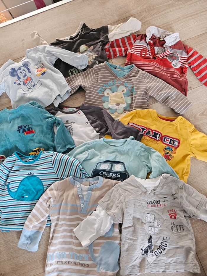 Lot 11 t shirt manche longue 18 mois