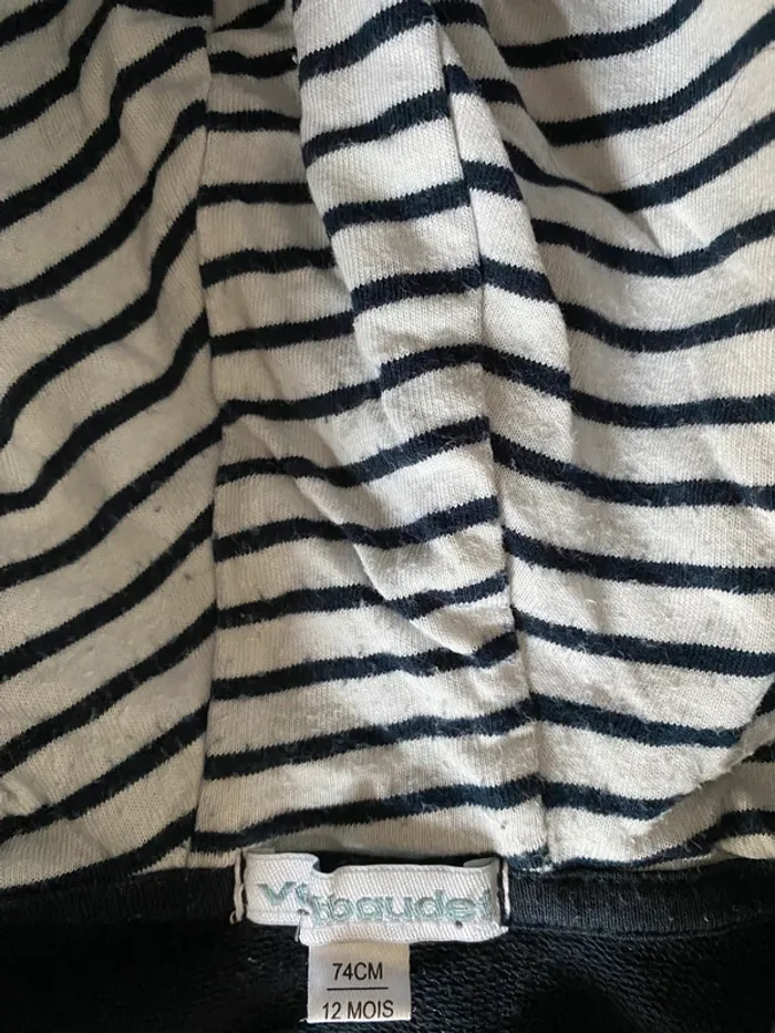 Sweat zippé bleu marine Vertbaudet 12 mois - photo numéro 5