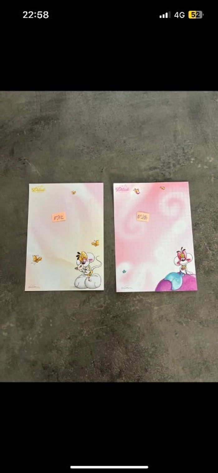 Lot 2 feuilles A6 Diddl